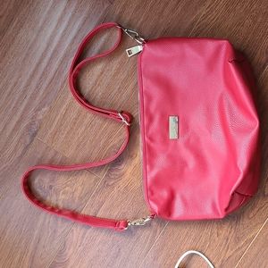 BCBG, medium sized, red handbag with shoulder strap